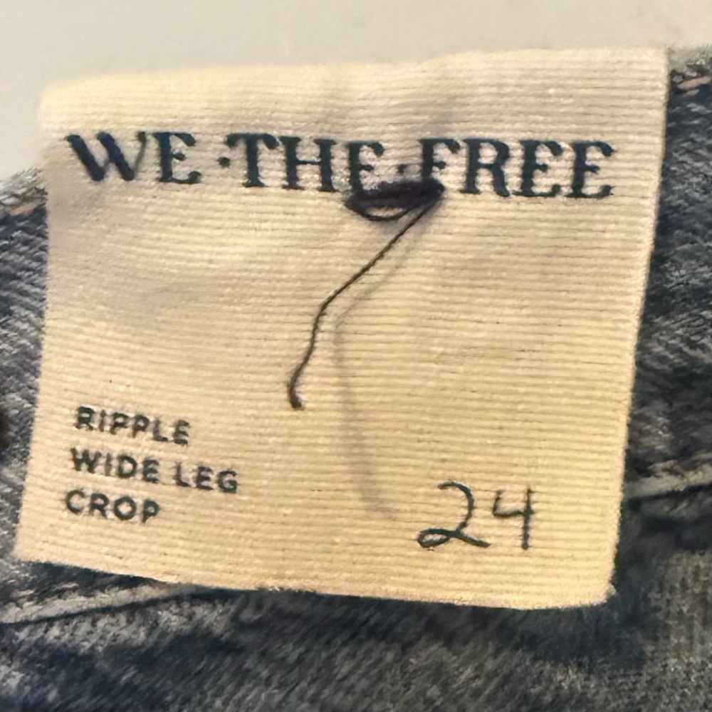 We The Free Ripple Wide Leg Crop Jeans Size 24 - Picture 8 of 13